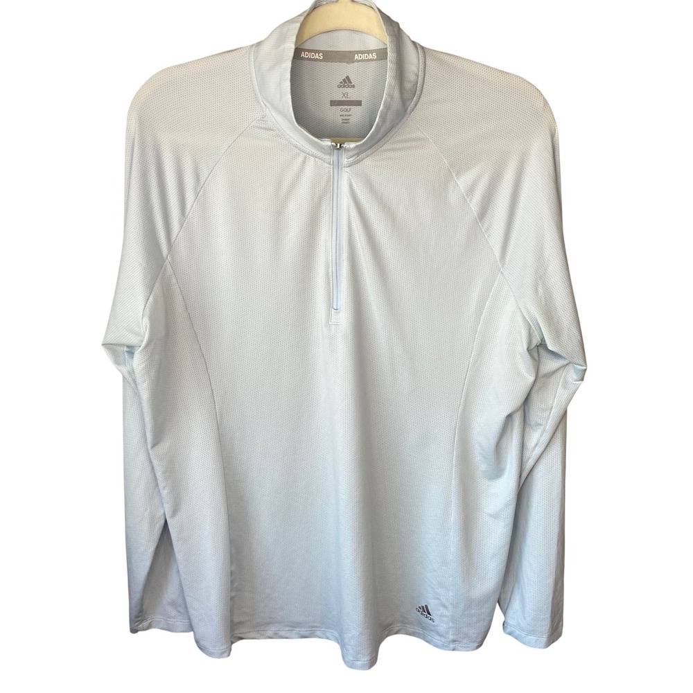 Adidas Golf Womens XL Light Blue Quarter Zip Pullover Mesh Activewear Top